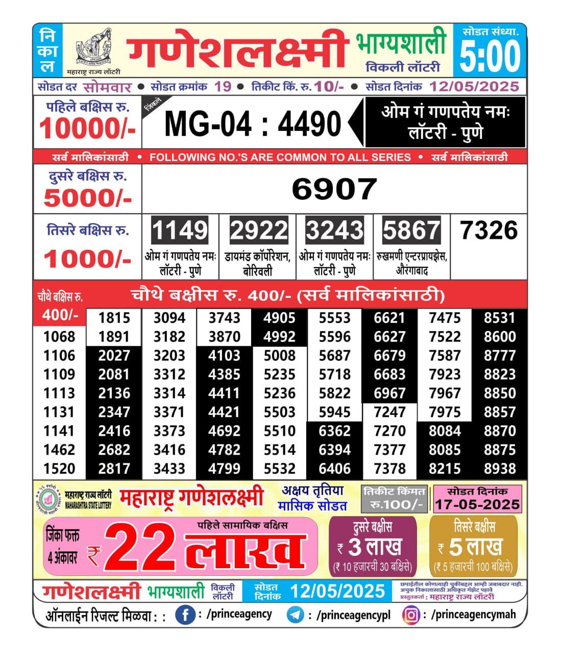 Everest Result Today Dear Lottery Chart