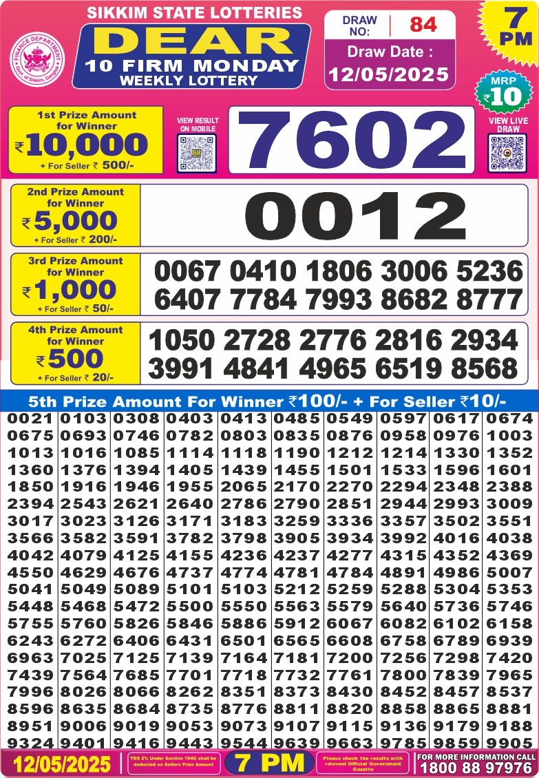 Everest Result Today Dear Lottery Chart