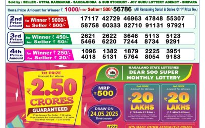 Dear lottery 1pm result 13.5.25