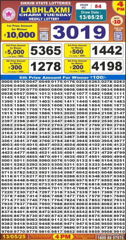 Everest Result Today Dear Lottery Chart