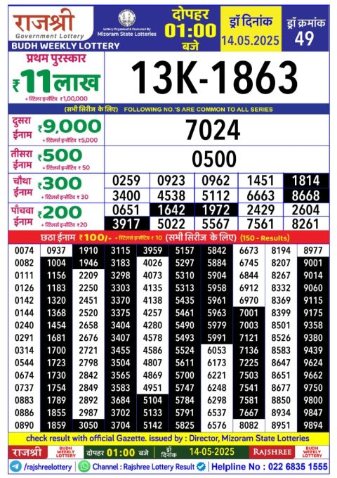 Everest Result Today Dear Lottery Chart