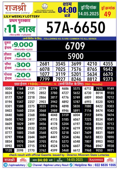Everest Result Today Dear Lottery Chart