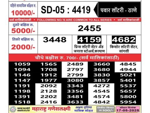 Everest Result Today Dear Lottery Chart