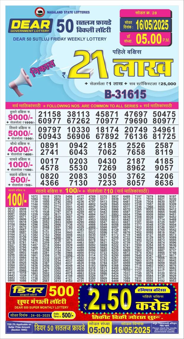 Everest Result Today Dear Lottery Chart