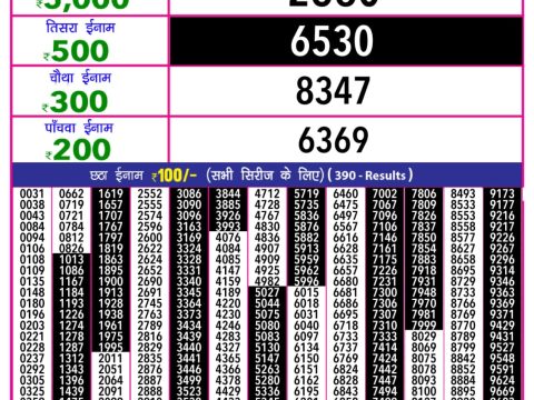 Everest Result Today Dear Lottery Chart