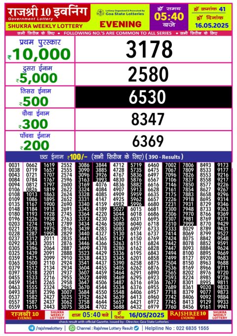 Everest Result Today Dear Lottery Chart