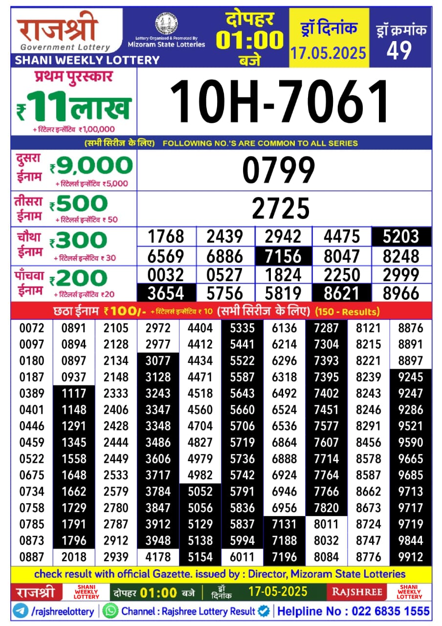 Everest Result Today Dear Lottery Chart
