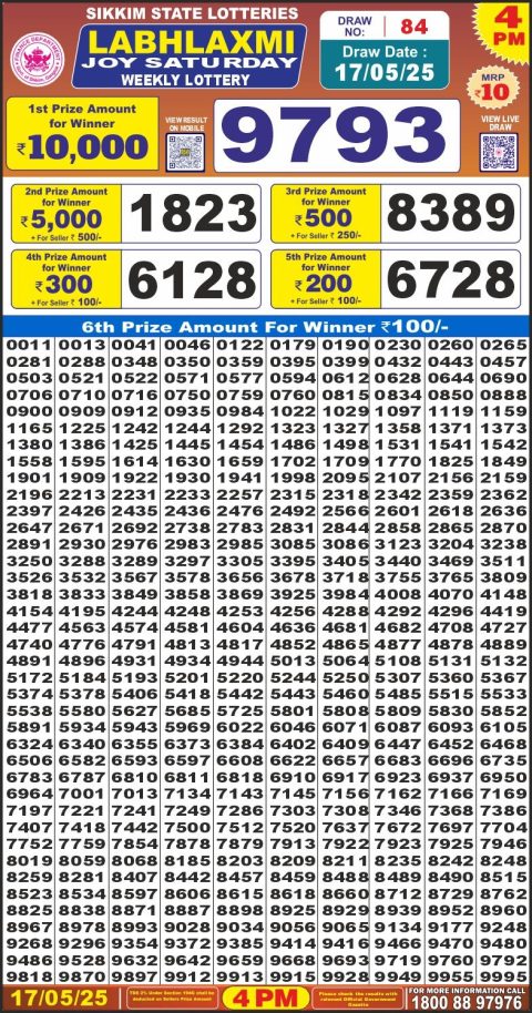Everest Result Today Dear Lottery Chart