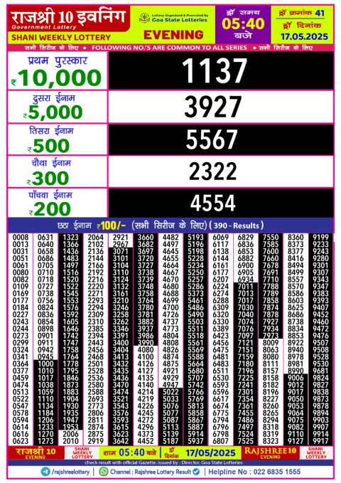 Everest Result Today Dear Lottery Chart
