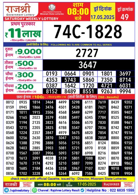 Everest Result Today Dear Lottery Chart