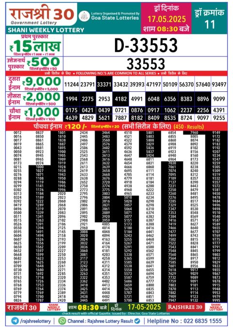 Everest Result Today Dear Lottery Chart