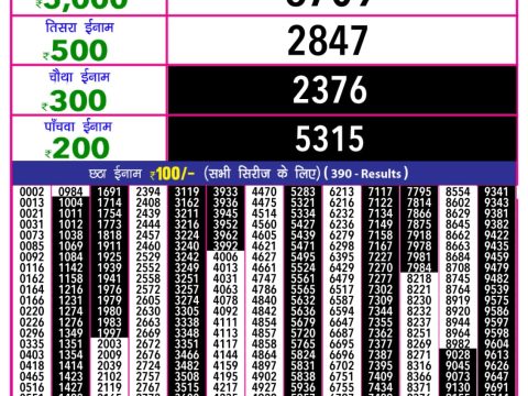 Everest Result Today Dear Lottery Chart