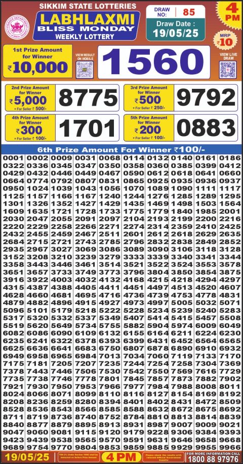 Everest Result Today Dear Lottery Chart