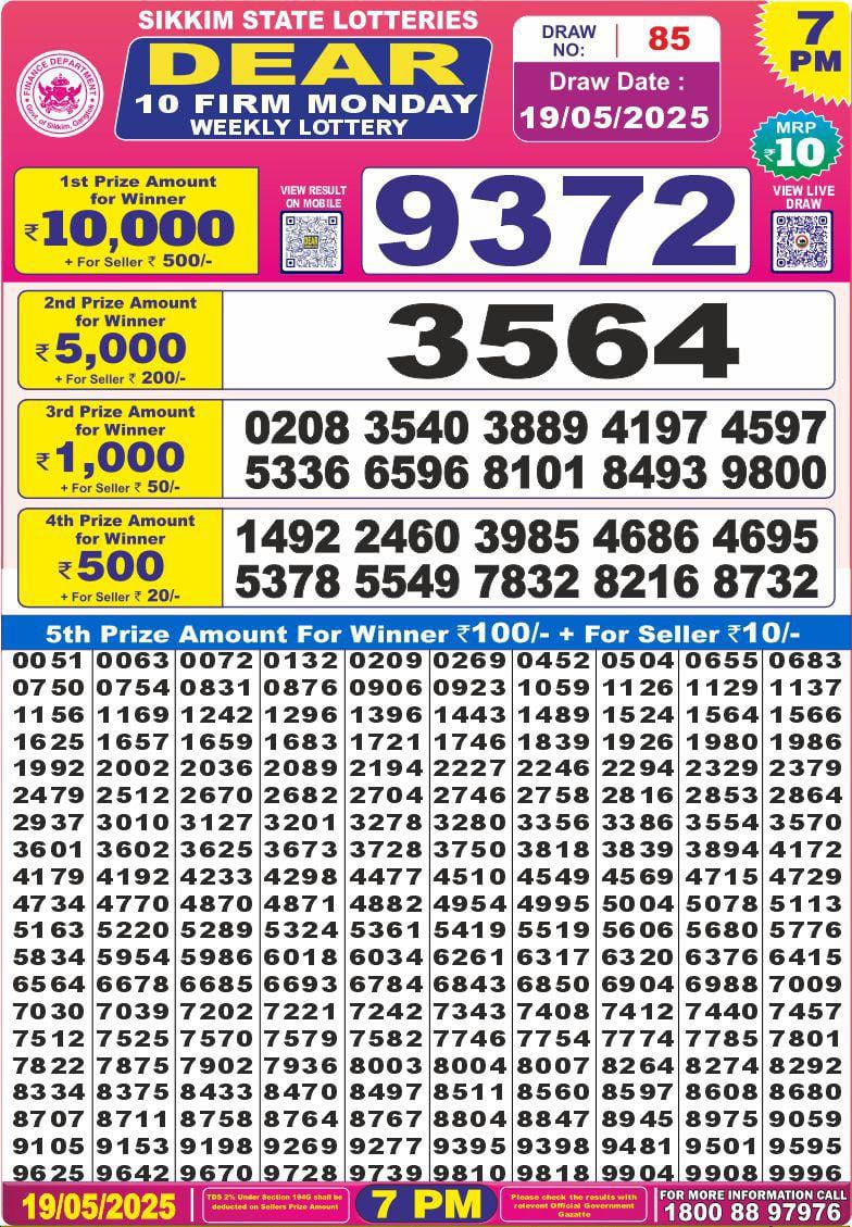 Everest Result Today Dear Lottery Chart
