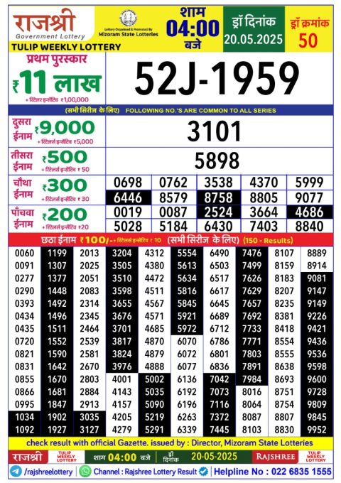Everest Result Today Dear Lottery Chart