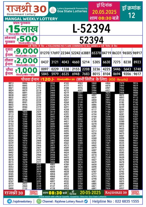 Everest Result Today Dear Lottery Chart