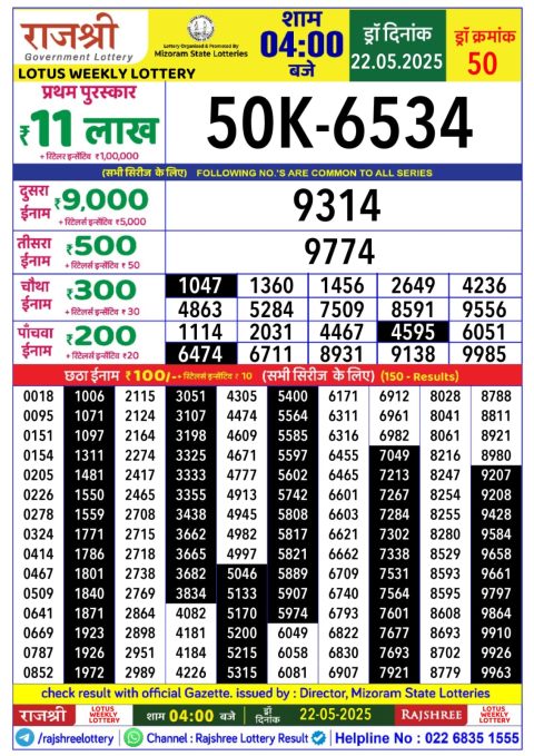 Everest Result Today Dear Lottery Chart