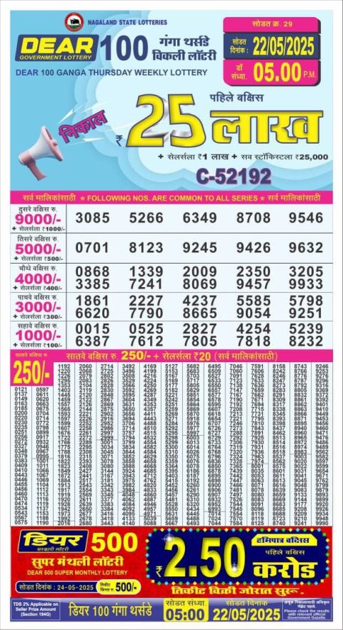 Everest Result Today Dear Lottery Chart