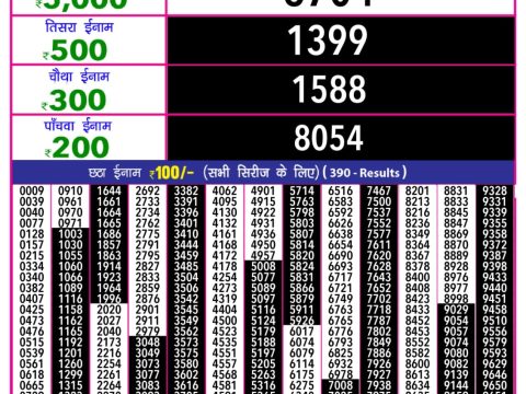 Everest Result Today Dear Lottery Chart