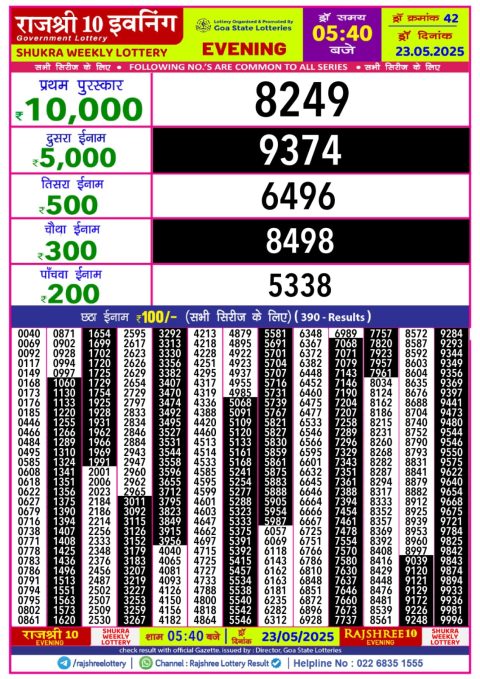 Everest Result Today Dear Lottery Chart