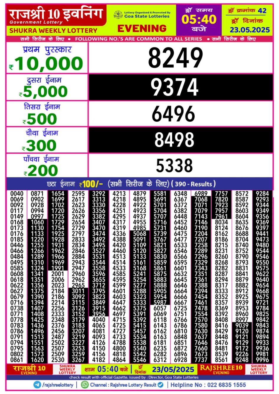 Everest Result Today Dear Lottery Chart