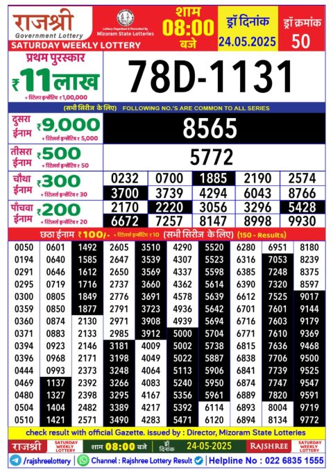 Everest Result Today Dear Lottery Chart
