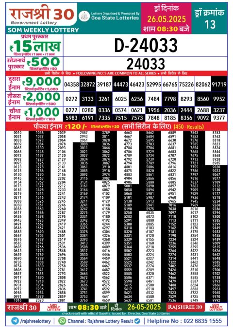 Everest Result Today Dear Lottery Chart