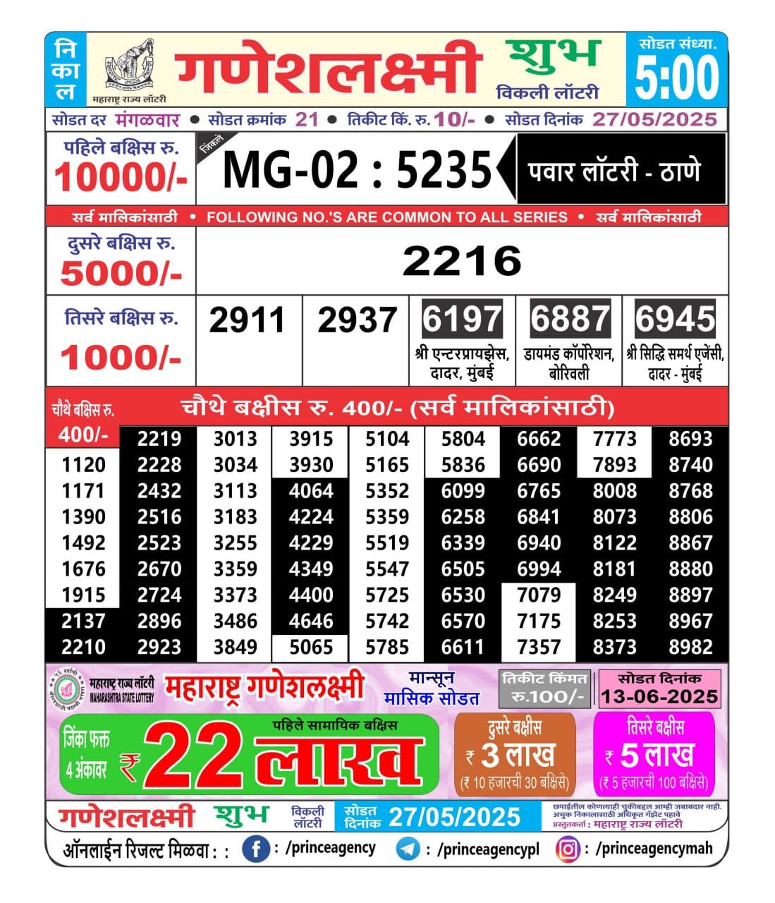 Everest Result Today Dear Lottery Chart