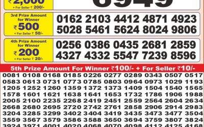 Punjab state dear10 lottery 6pm result 27.05.25