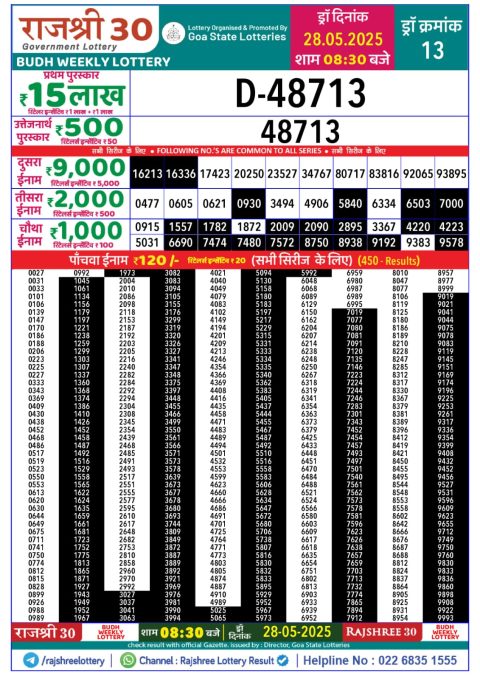 Everest Result Today Dear Lottery Chart