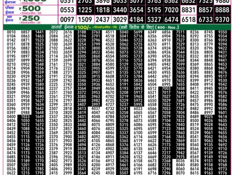 Everest Result Today Dear Lottery Chart