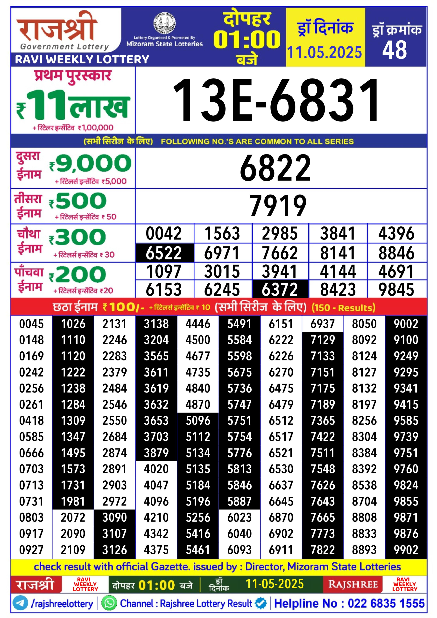Everest Result Today Dear Lottery Chart