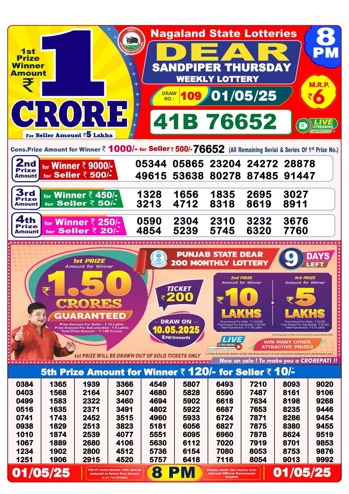 Everest Result Today Dear Lottery Chart