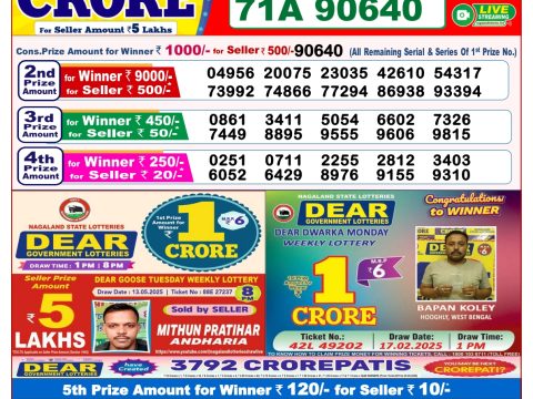 Everest Result Today Dear Lottery Chart