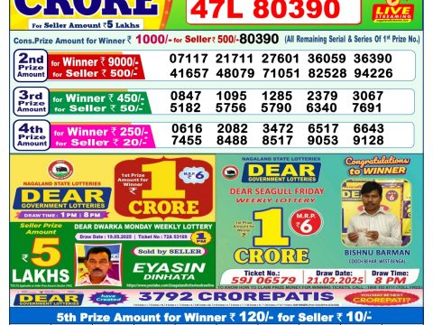 Everest Result Today Dear Lottery Chart