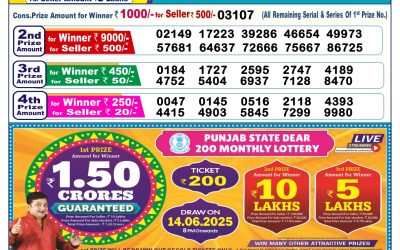 Dear lottery 6pm result 31.05.25