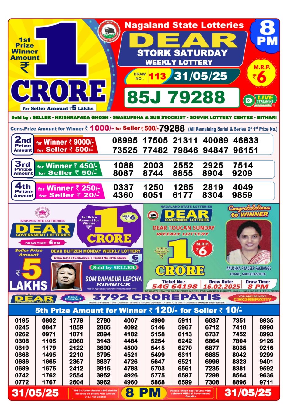 Everest Result Today Dear Lottery Chart
