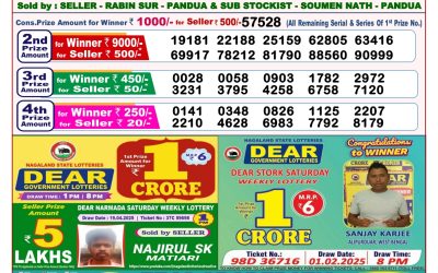 Dear lottery 8pm result 7.5.25