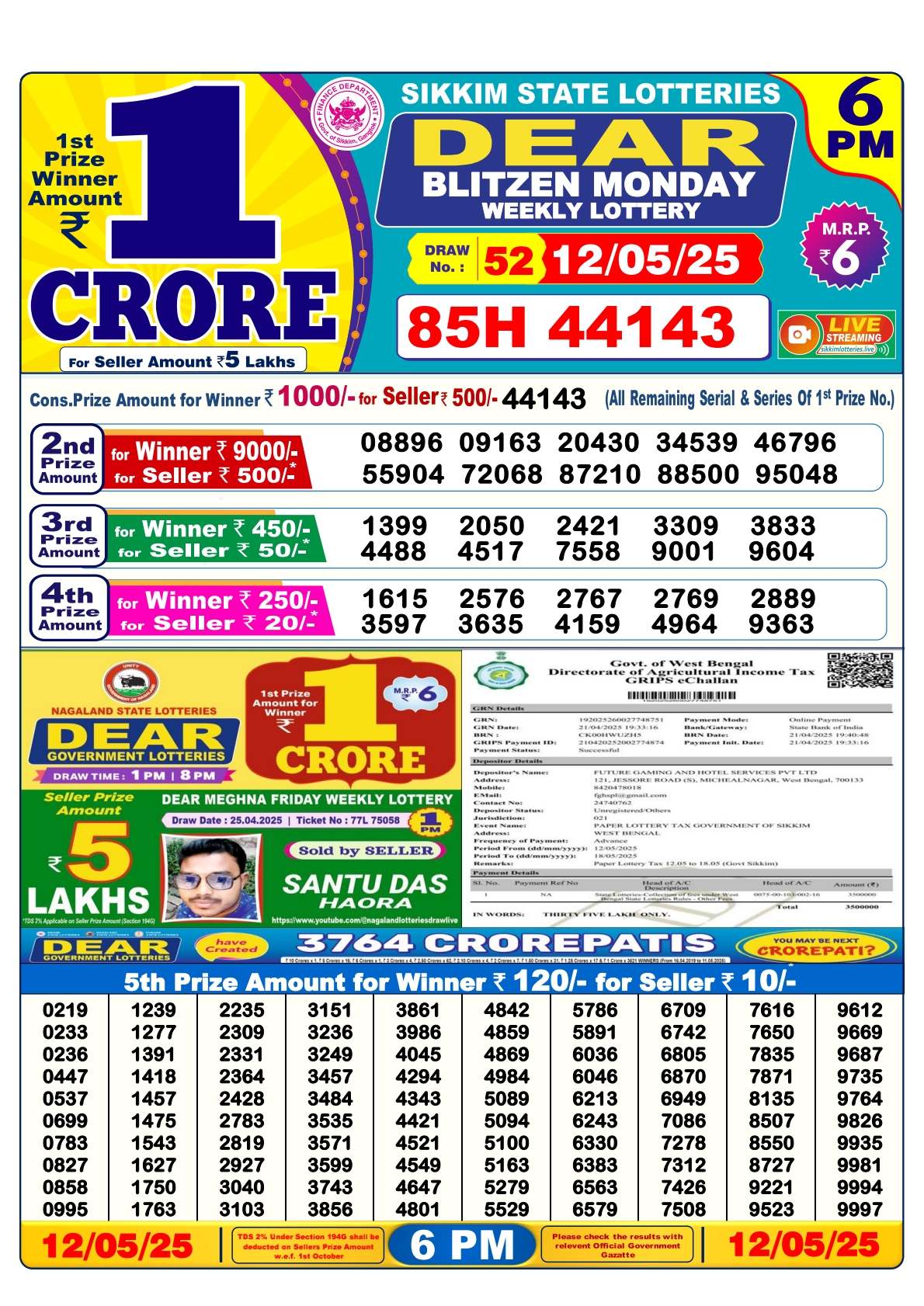 Everest Result Today Dear Lottery Chart