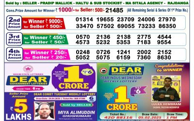 Dear lottery 6pm result 13.5.25