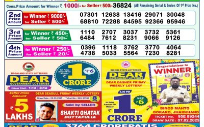 Dear lottery 1pm result 15.5.25