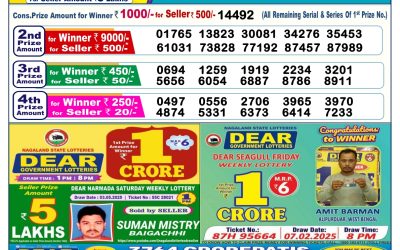 Dear lottery 6pm result 15.5.25