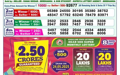 Dear lottery 1pm result 16.5.25