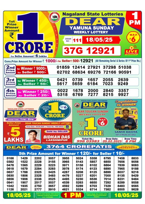 Everest Result Today Dear Lottery Chart