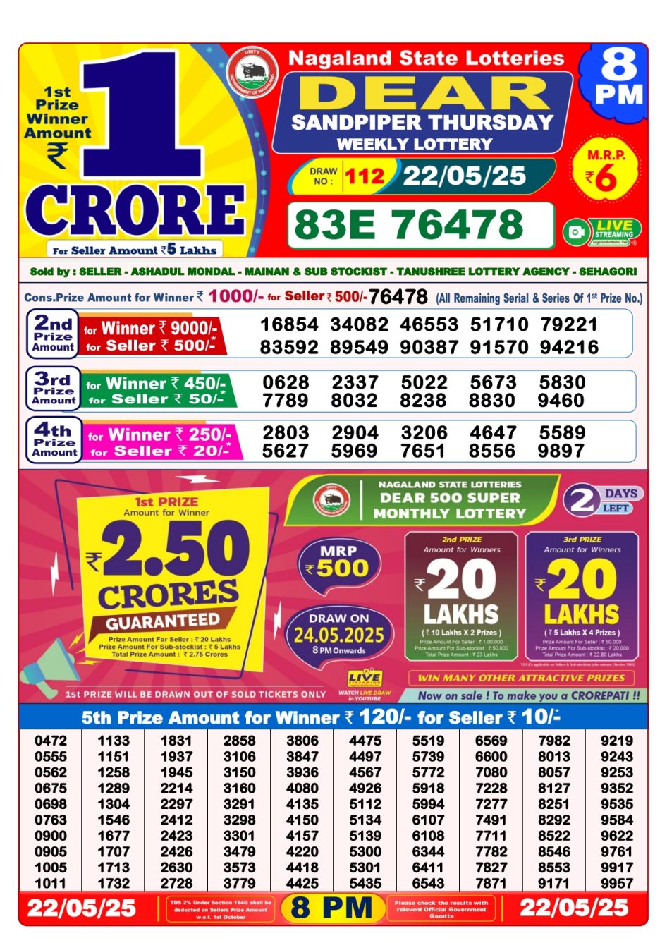 Everest Result Today Dear Lottery Chart
