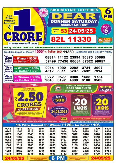 Everest Result Today Dear Lottery Chart