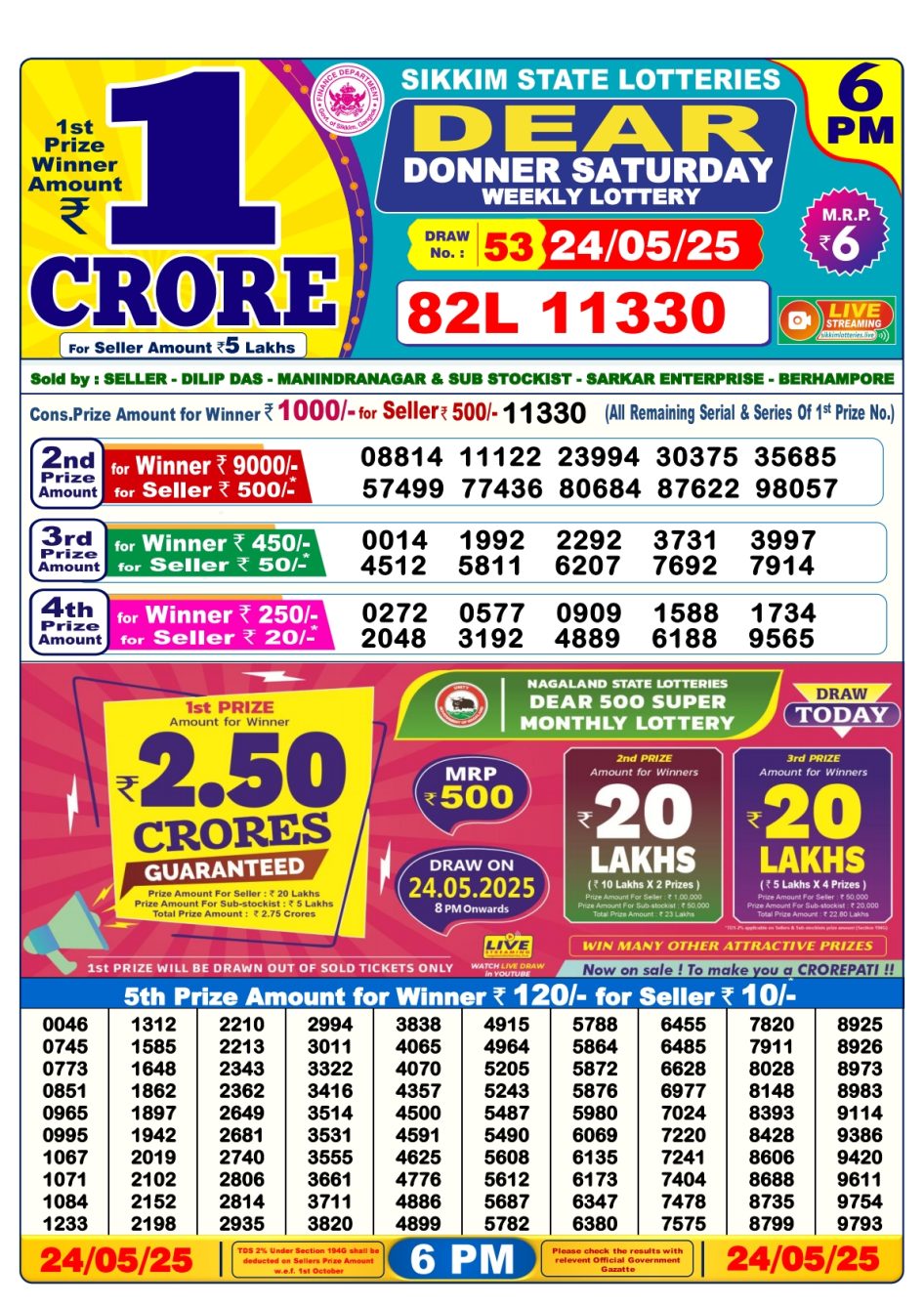 Everest Result Today Dear Lottery Chart