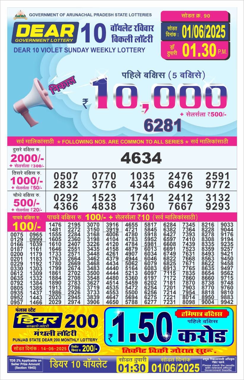 Everest Result Today Dear Lottery Chart