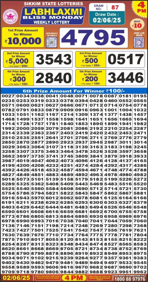 Everest Result Today Dear Lottery Chart