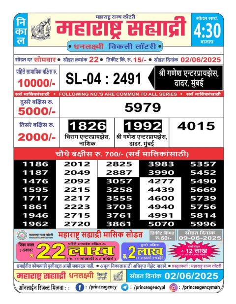 Everest Result Today Dear Lottery Chart